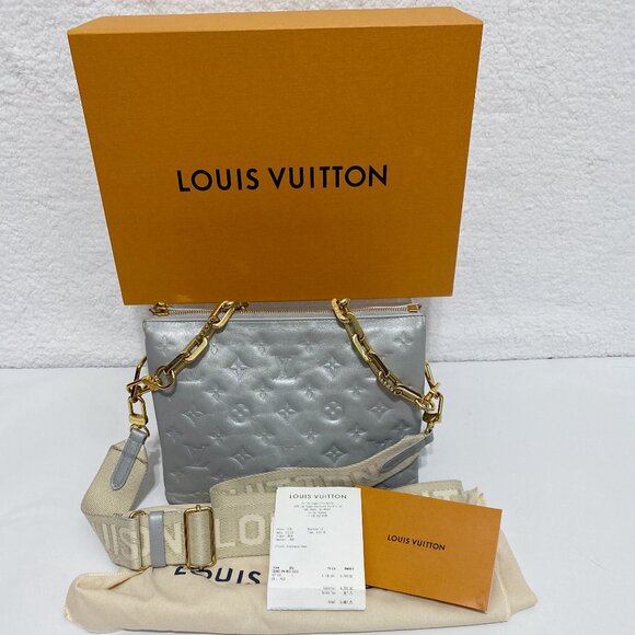Louis Vuitton Coussin PM Leather Bag in Gris EXCELLENT - Box, Dust Bag, … - Picture 1 of 14